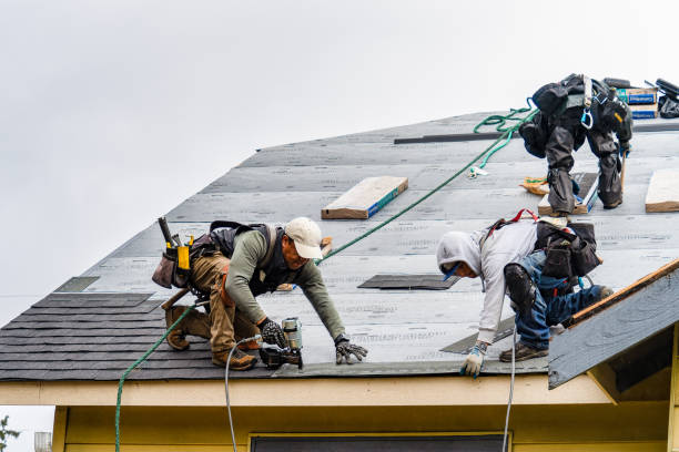 Professional Gutter Installation technician working in Dumont, CO